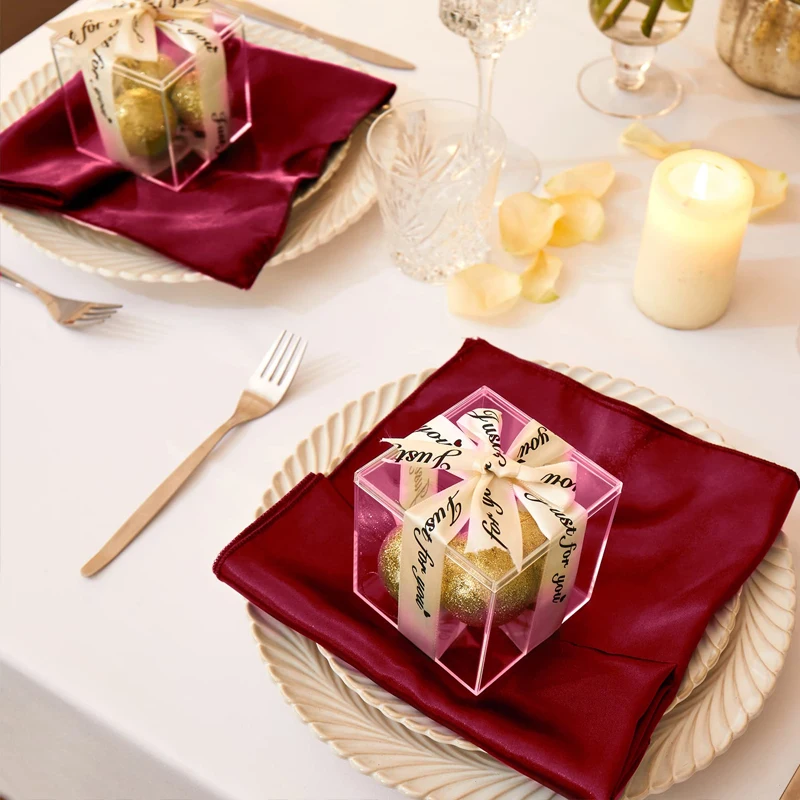 1pcs Satin Napkin 48cm*48cm Serving Table Decor Dinner Towel for Wedding Party Home Hotel Christmas decor Table Napkins