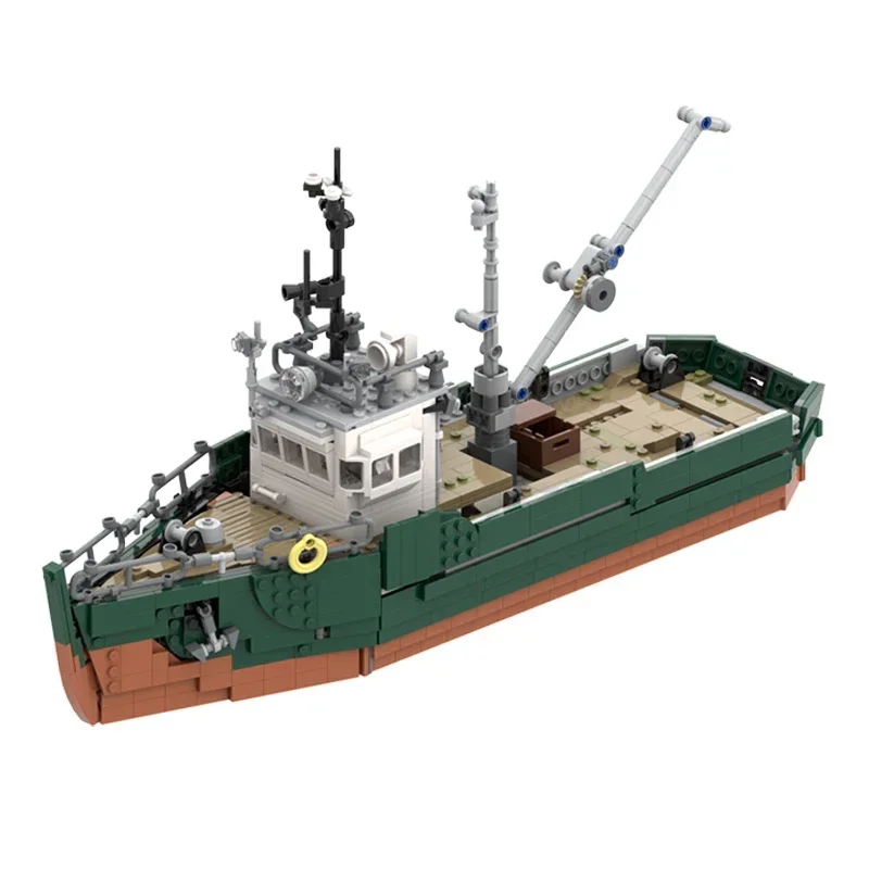 Moc Building Bricks Military Ship Model Minitype Fishing Boat Technology Modular Blocks Gifts Christmas Toys DIY Sets Assembly