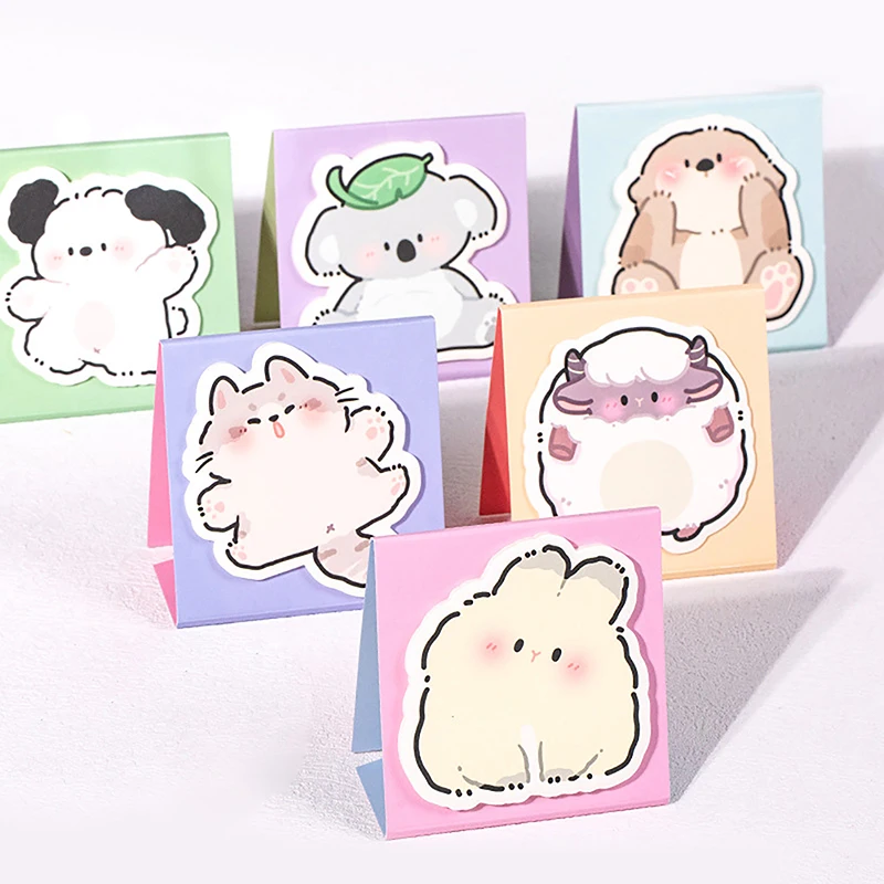 30Sheets Cartoon Animals Sticky Notes Cute Memo Pad To Do List Journaling Planner Sticker Stationery Message Paper School Supply