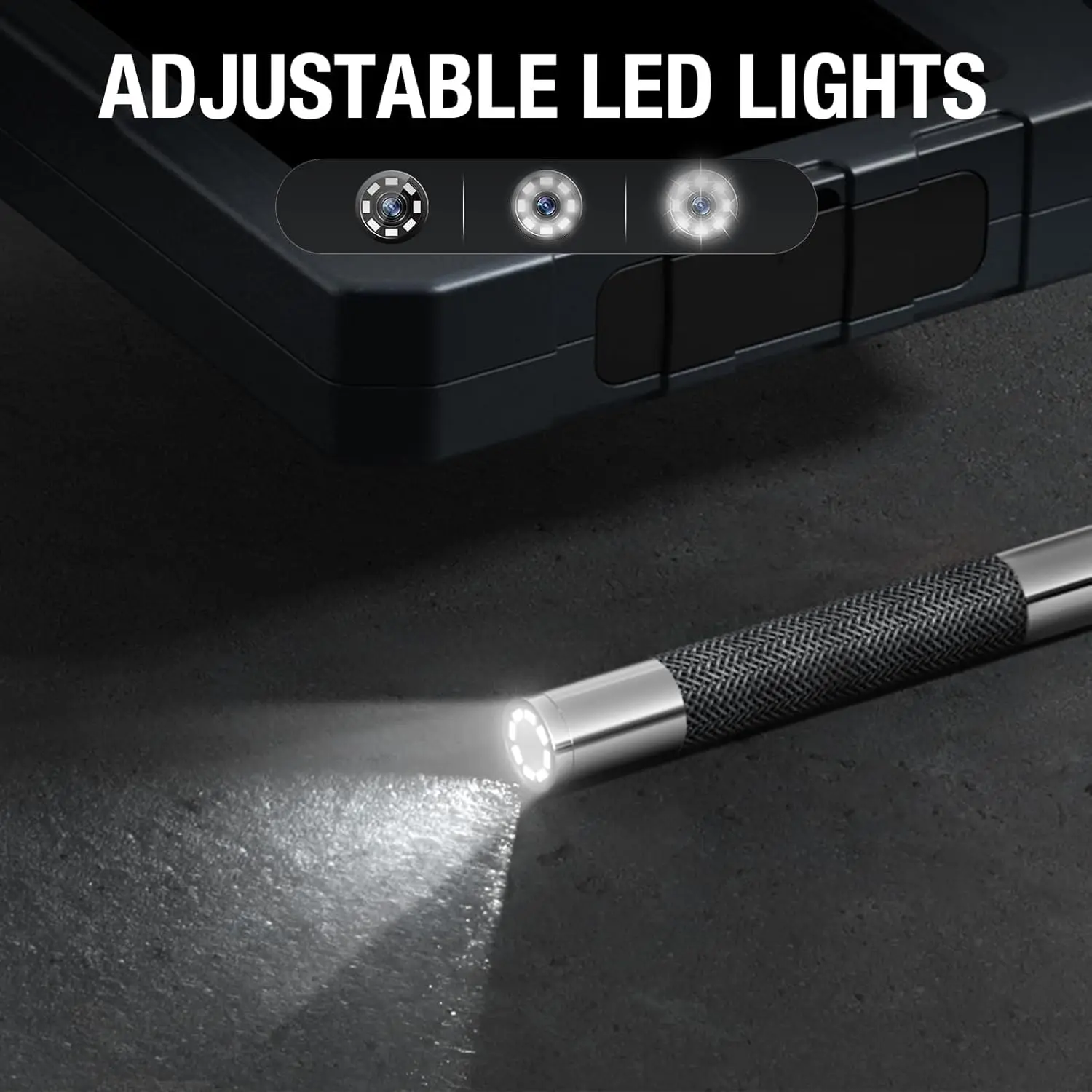 Teslong 3.9mm Two-Way Articulating Borescope with Light, 5-inch IPS Endoscope Inspection Camera with Articulated Probe