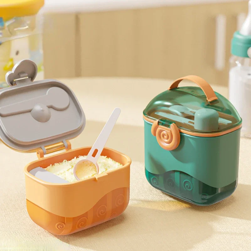 

Baby Milk Powder Storage Baby Food Container Baby Child with Fork Spoon Snail Portable Milk Powder Box Supplement Box Snack Box