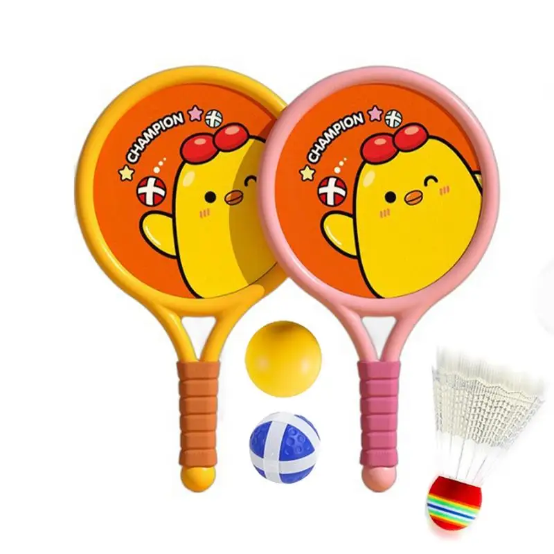 

Kids Badminton Rackets Set Chicken Design Sports Toys Set Double Racket Parent-Child Interactive Sports Toy For Boys Kids Family