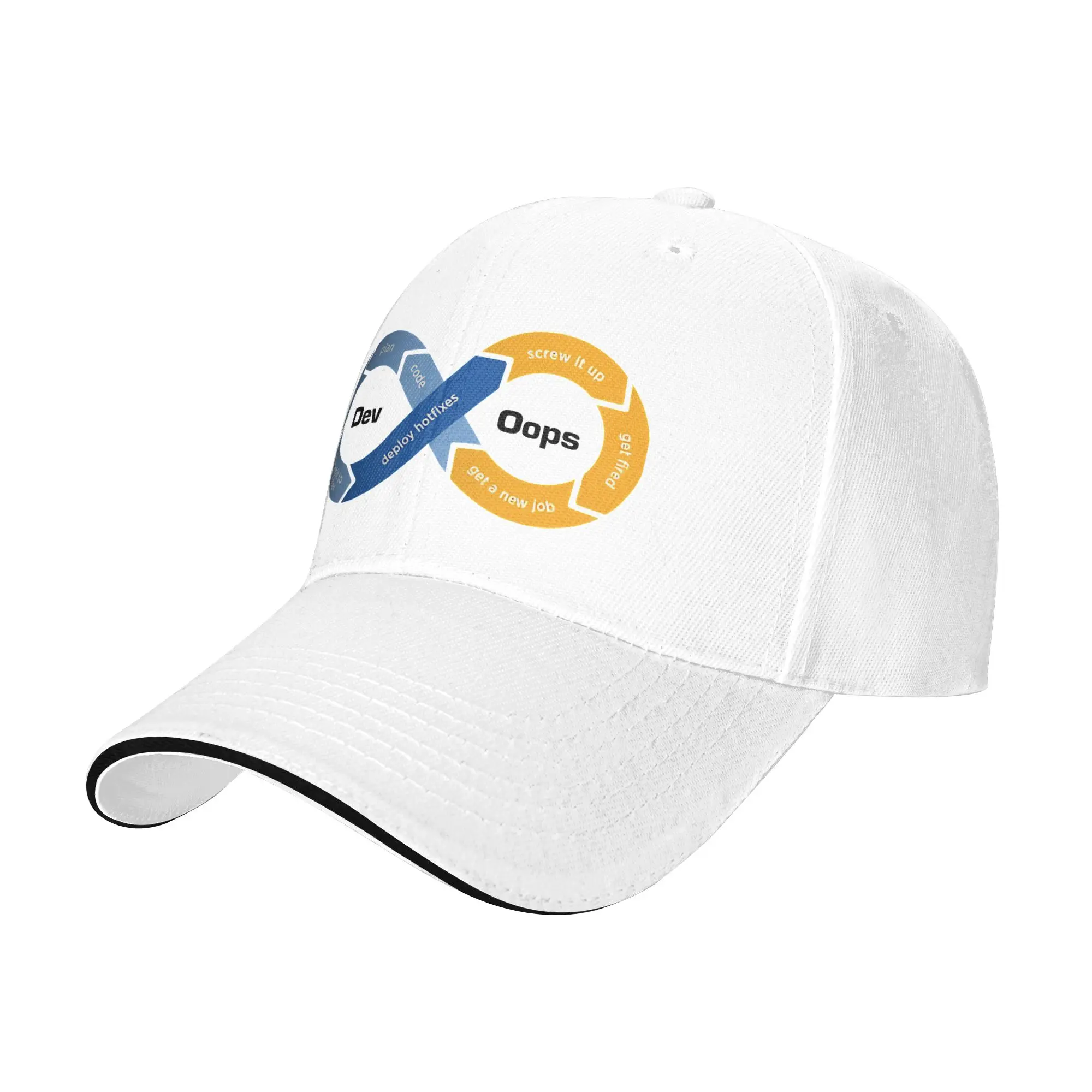 Summer Casual Baseball Cap DevOps Parody Programmer Running Hippie Trucker Hat For Female Male Sunscreen y2k Funny Baseball Caps