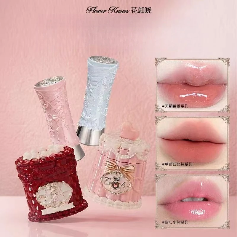 Flower Knows Bunny Garden Knight Unicorn Water Light Lip Gloss Non-Sticky Hydrating Nourish Lips Long Lasting Makeup