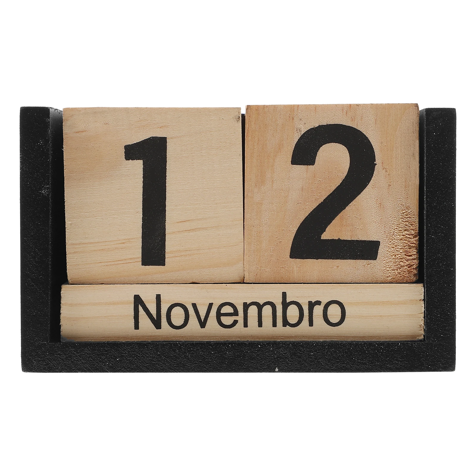 

Wooden Block Calendar Perpetual Desktop Tabletop Reusable Date Display Month Organizer Cube Wood Calendar Decorative Mini Blocks