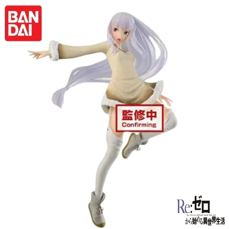 Em estoque original bandai banpresto re life em um mundo diferente de zero emilia anime figuras de ação modelo brinquedos ornamento presentes
