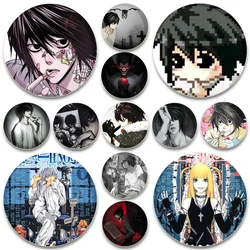 Anime Death Note Pins,Ryuk Yagami Light L Lawliet Cartoon Badge, Tinplate Brooches for Breastpin for Backpack Clothes Accessory