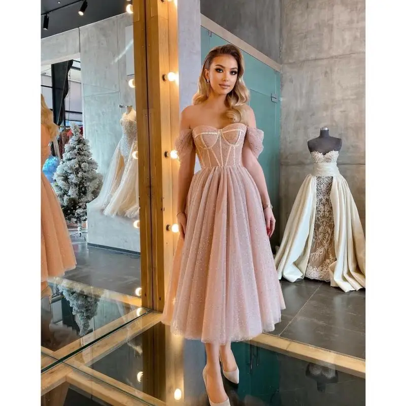 

European and American style mid length wedding dress evening/wedding fashion chiffon dress