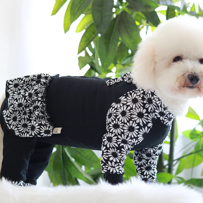 Pet Dog Jumpsuit Puppy Overalls Clothes Stretch Cotton Protect Belly Pajamas For Small Dogs Sweatshirt Suit Chihuahua Poodle Pug