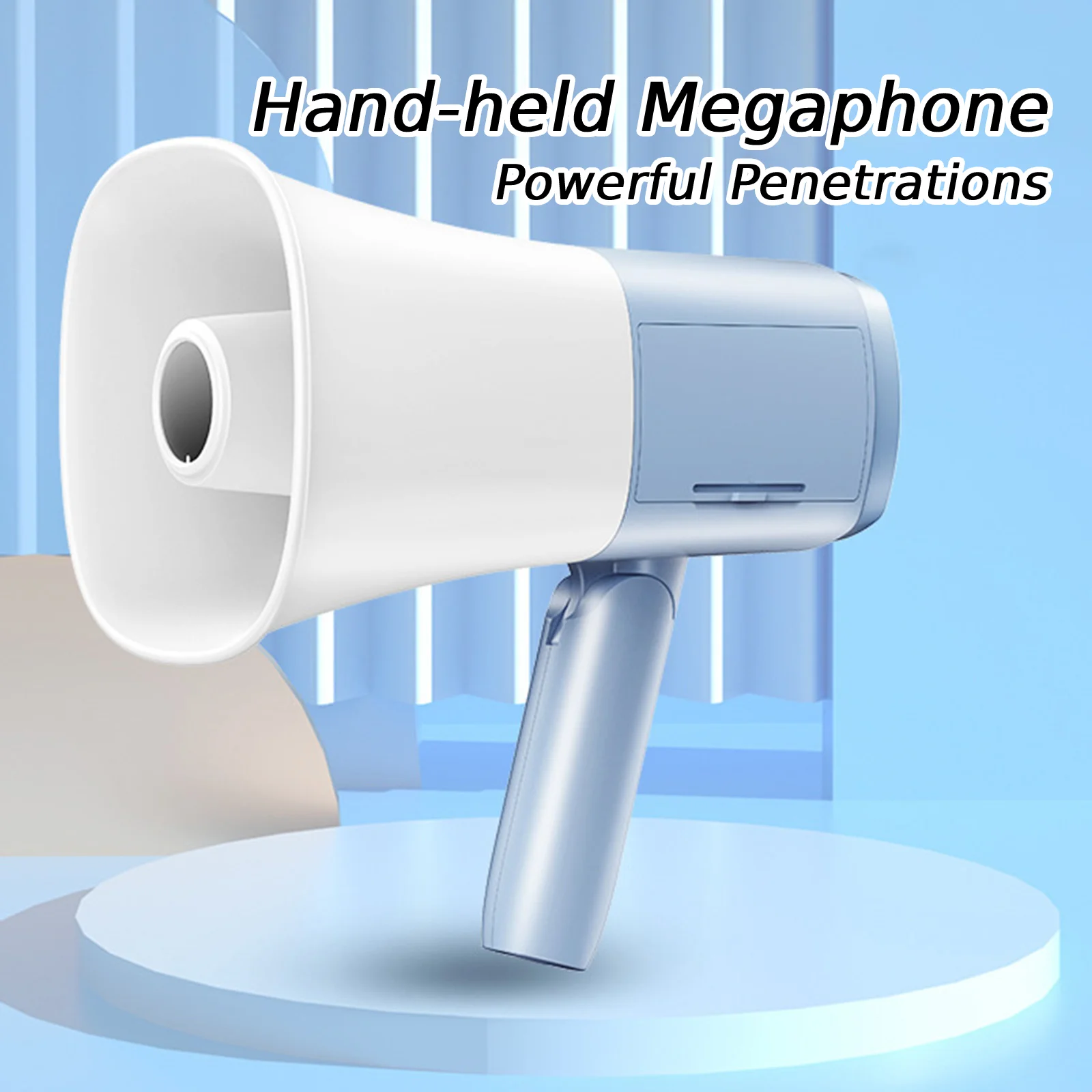 Portable Megaphone Speaker Foldable Handle Space Saving Handheld Amplifier for Selling Promotions Cheerleading Fans Safe Drills