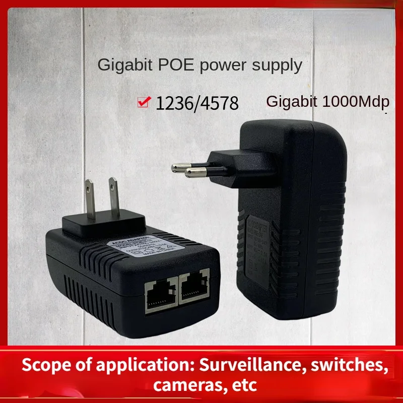 1Pcs 1000Mbps POE Injector 48V 24V 24W EU US Plug for CCTV IP Camera Power Supply Ethernet Adapter Phone AP