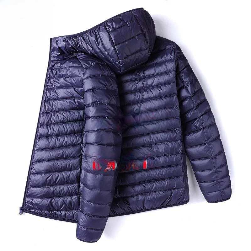 

Men's Winter Lightweight Loose Fit Hooded down Jaet Casual Sle Couple's Coat Warmth Polyester Fabric Long Sve Zipper