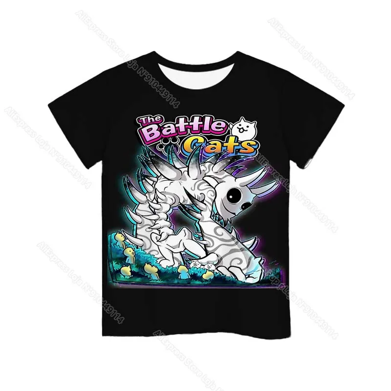 Kids The Battle Cats T Shirts Boys Girls Game 3D Print Tshirts Summer Child Cartoon Casual T-shirt Toddler Short Sleeve Tee Tops