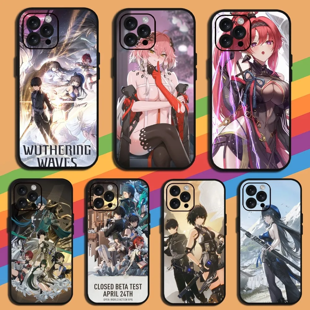 Game W-Wuthering Waves  Phone Case For iPhone Mini 11 12 13 14 15 Pro XS Max X Plus SE XR Shell