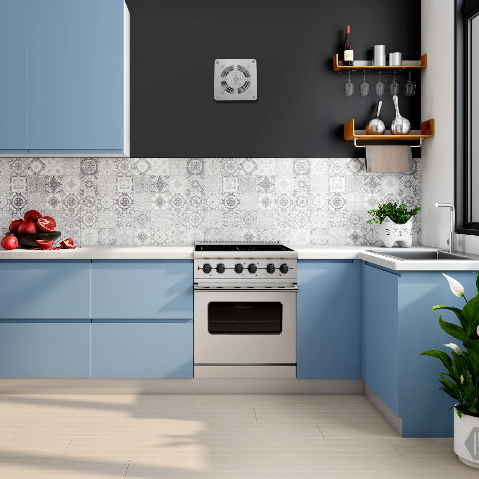 

4 Inch Wall Mount Ventilation Fan Bathroom Exhaust Toilet Pump Ventilator Pure Copper Blades Thickened Strong