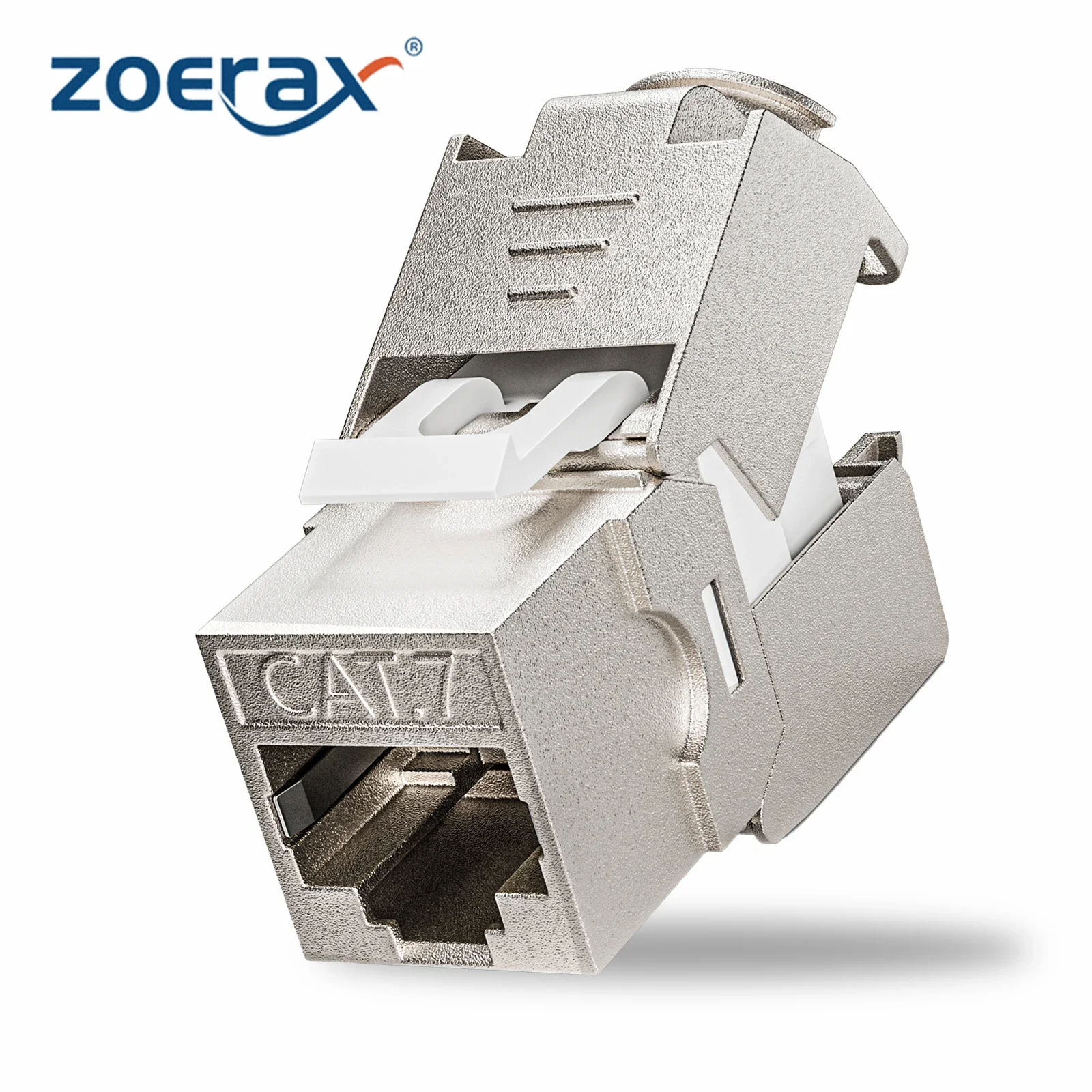 ZoeRax CAT6A CAT7 CAT8 Keystone Jack RJ45 STP Werkzeugloser Typ Zinklegierung Modul 10Gbps Abgeschirmter Keystone Jack Adapter