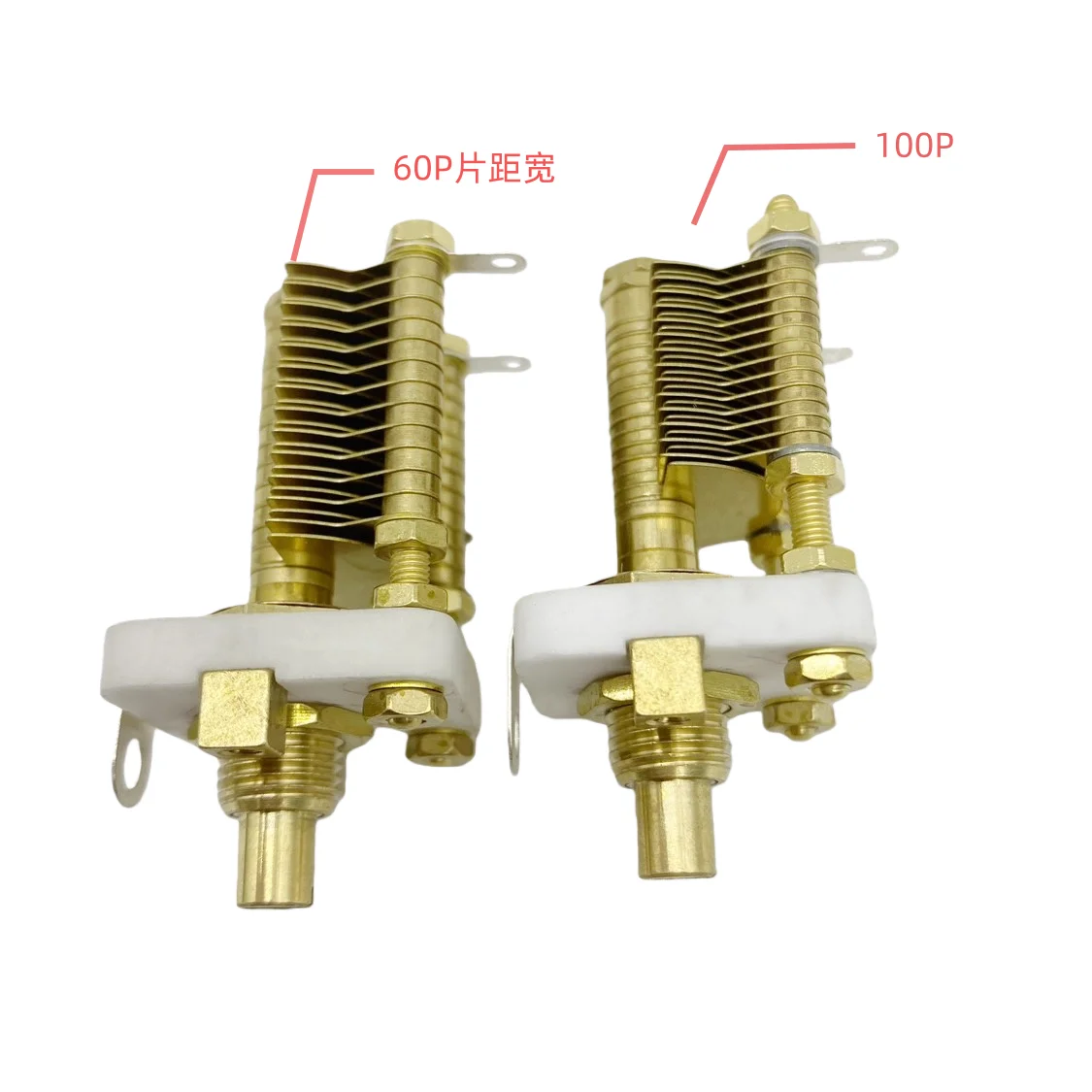 CW2F High-Q Ceramic Air Variable Capacitor – 60P/100P, All-Copper Single Section, for Aesthetic Medical & Loop Antennas