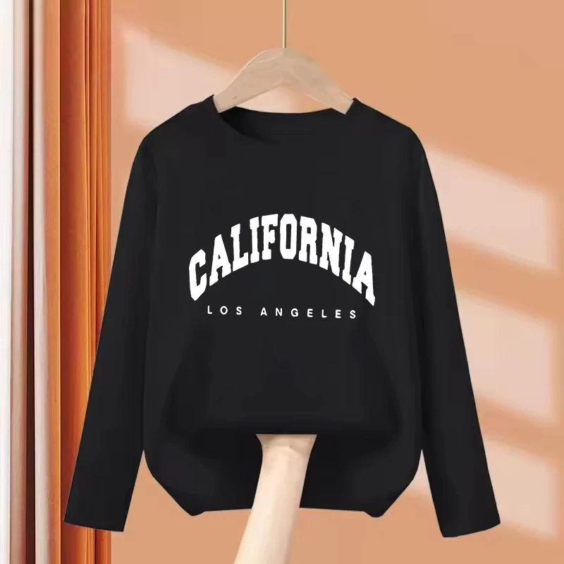 Long Sleeve California Los Angeles Letter Printed Tshirts Fashion Kids Children's T-shirt Boys Girls Casual Top Tee Shirt