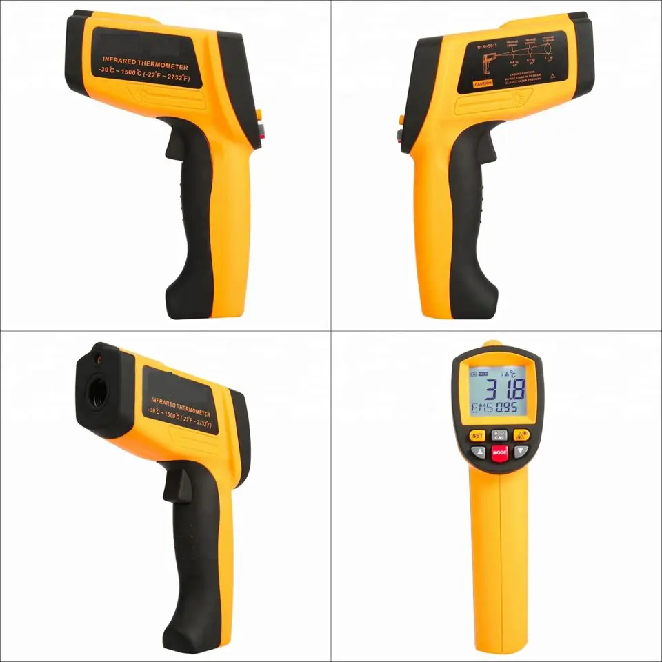 0.1 Accuracy And Industrial Usage Laser IR Thermometer Handheld Infrared GM-1650 200~1650 Degree C