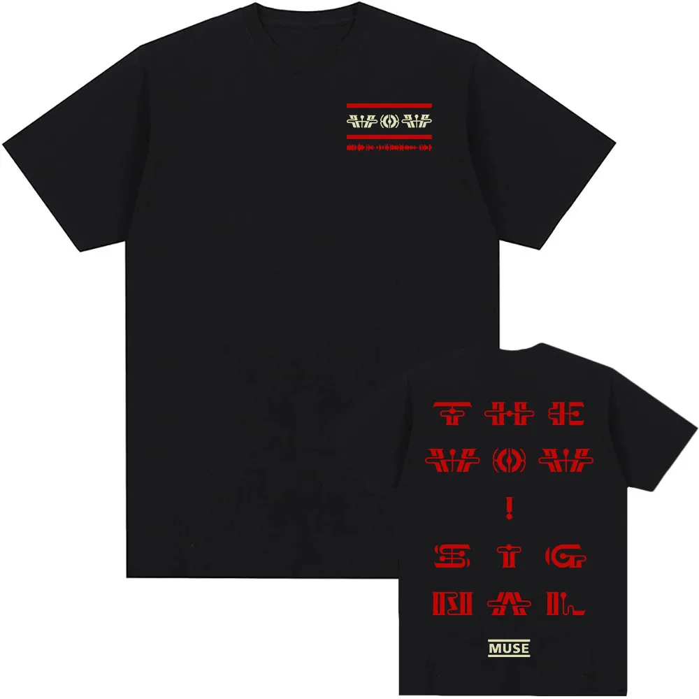 Muse The Wow! Signal T-Shirt Retro Hip Hop Graphic Printing Tee-shirt Aesthetic Comfortable Cotton Clothes Short Sleeve Tees Top
