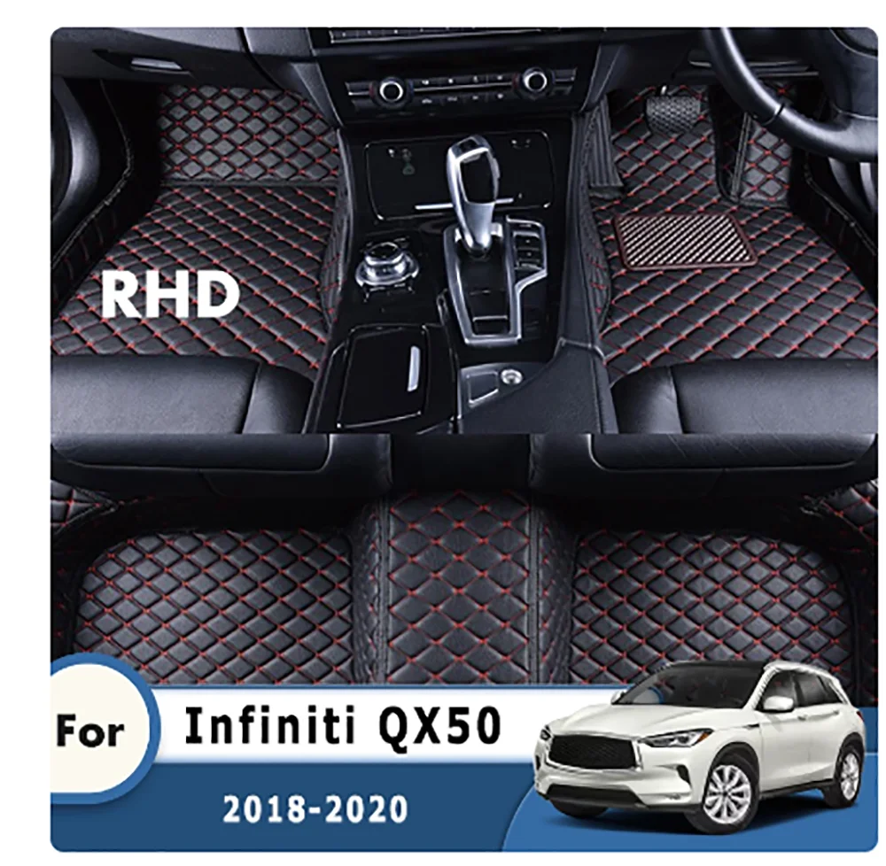 

Ковры для Infiniti QX50 2018 2019 2020 2021, автозапчасти, интерьерный коврик, накладка на педаль, водонепроницаемые аксессуары, автомобильные коврики RHD