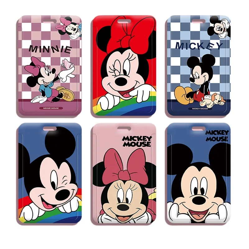 حامل بطاقة شارة الهوية ديزني ميكي ماوس مع حافظة صلبة بحبل طويل لحماية الوصول إلى حافلة الحرم الجامعي للطلاب #1