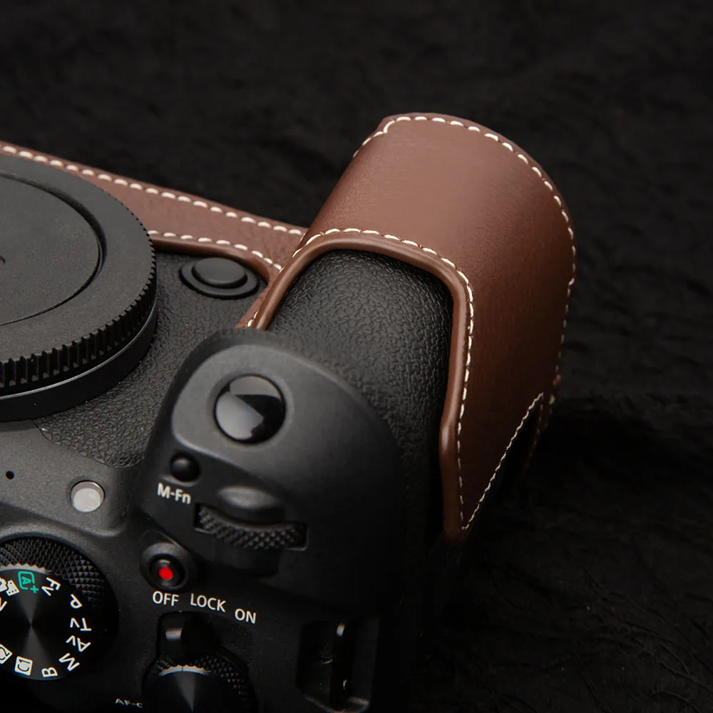 R6II Vintage Genuine Leather Camera Case R62 Half-Wrap Leather Camera Protector for Canon EOS R6 Mark II R6II Case