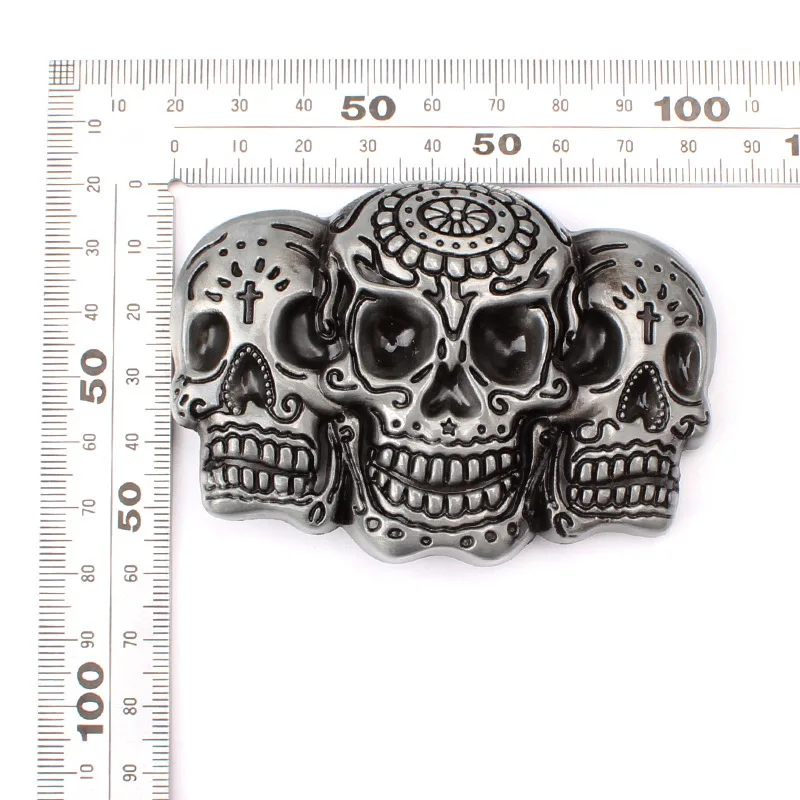 Skull skeleton cintura con fibbia accessori fai da te stile cowboy occidentale fibbia per cintura liscia stile Punk rock k21