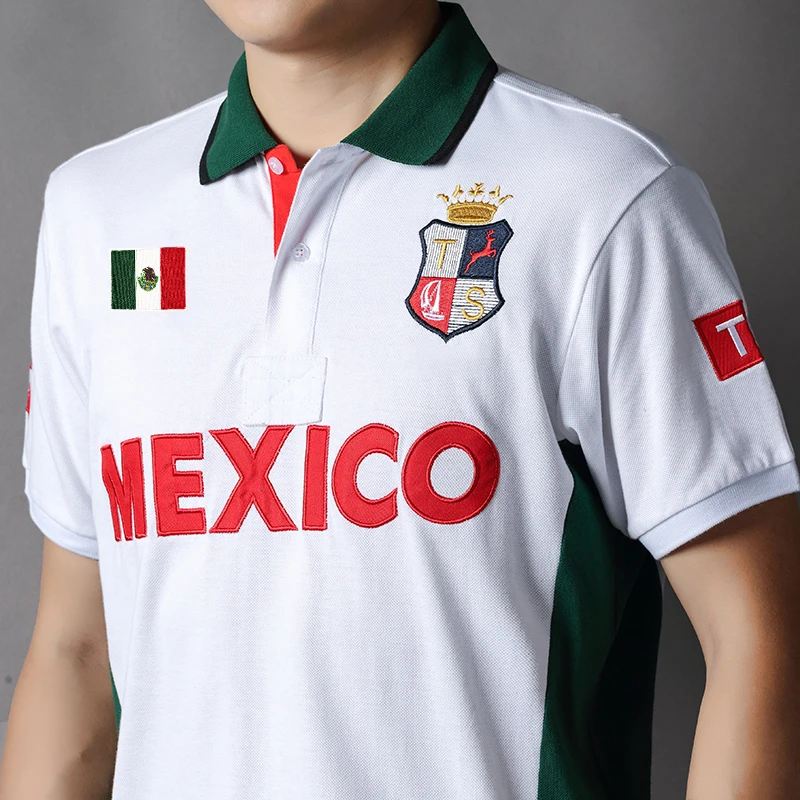 Men\'s polo shirt Mexico Independence Day Christmas Day cotton embroidery stitching color classic fashion original design cotton