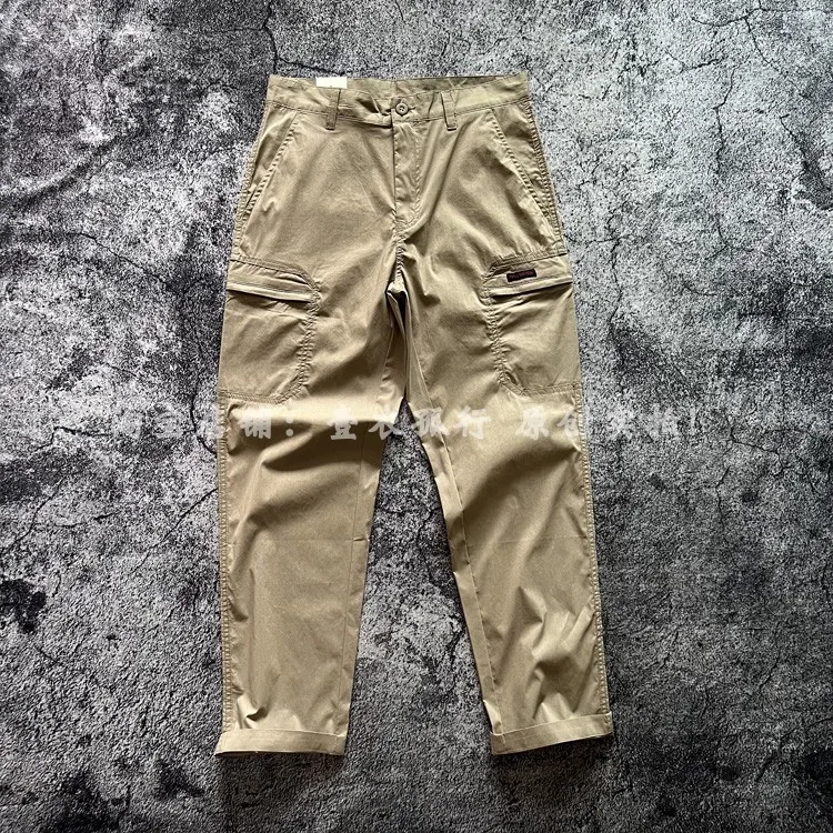 Spring Summer New American Retro Thin Quick-drying Outdoor Cargo Pants Men's Amekaji 67% Cotton Washed Casual Straight Trousers