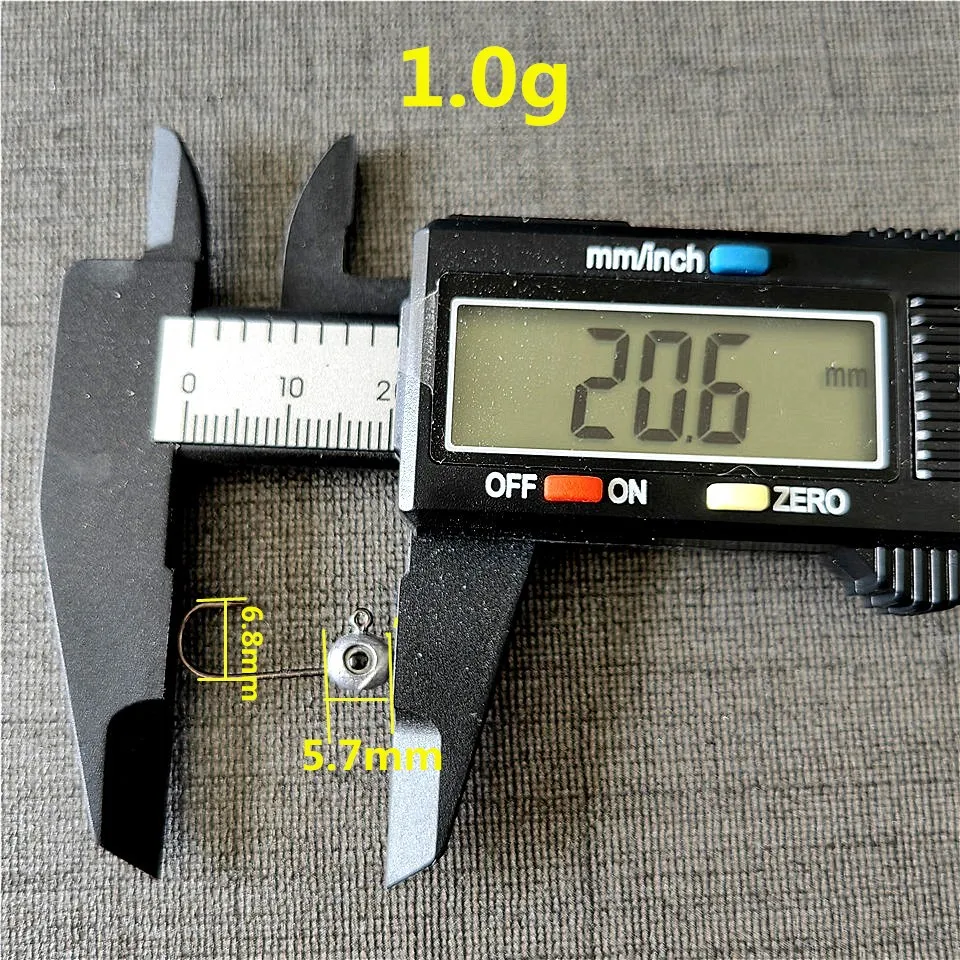 Swolfy 30 Stück 1g 1,8g 3,5g Kopfhaken Mini Rock Fishing Haken Finesse Köder Angelhaken Jigkopf Haken Geeignet für Köder Wurm Bait – Detail 7