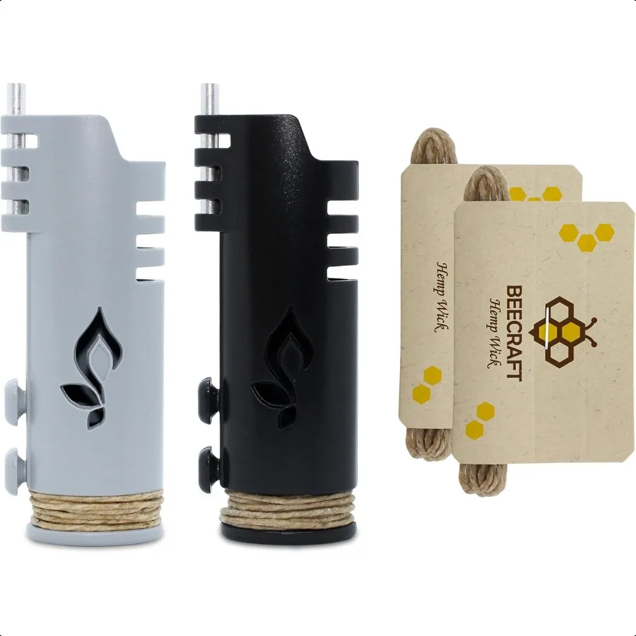 

Запальничка из 2 упаковок с конопляным фитилем включает в себя конопляный фитиль длиной 8 футов, США, черный, серый цвет.