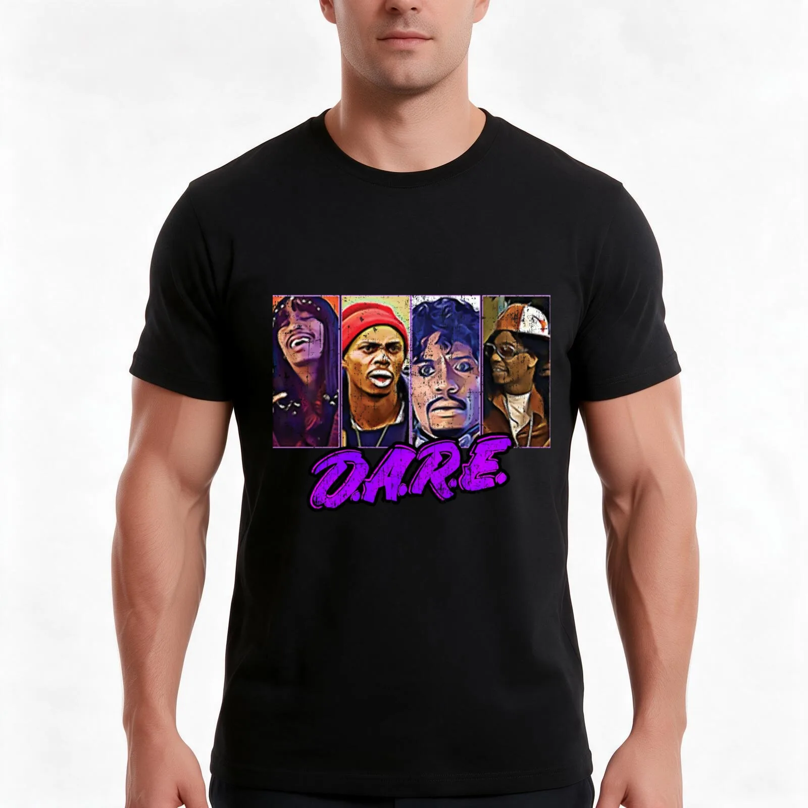 Art - Dave Chappelle T-Shirt, Summer Casual Cotton Tee, Oversized Streetwear Tops, Vintage Graphic Print, Loose Fit Short Sleeve