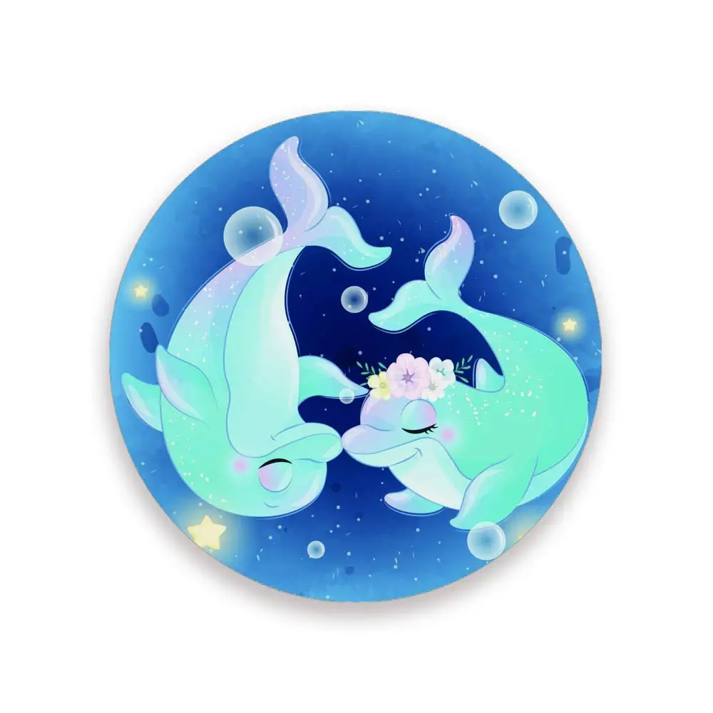 

Керамические подставки с изображением дельфина, океанской рыбы и пробковым основанием, каменная подставка, идеальный подарок на новоселье, подарок на день рождения, новый дом