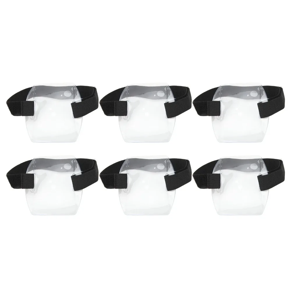 6Pcs PVC Armband Badge Holder Black Transparent Arm ID Card Holder Elastic Band Waterproof Arm Band Badge Holder Business