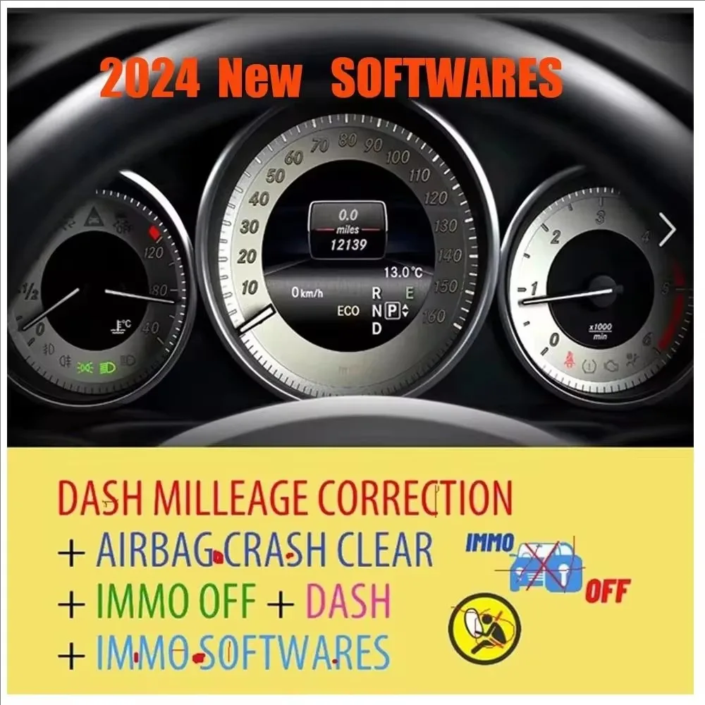 NEW DASH MILLEAGE CORRECTION +IMMO OFF SOFTWARES +  AIRBAG CRASH CLEAR/ TOTAL 32 GB Package of automotive software for para auto