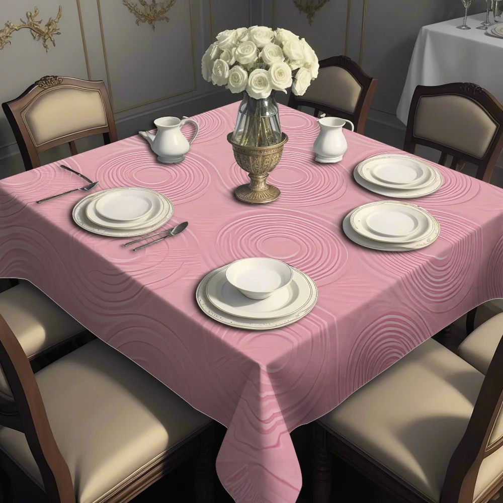 JIT, 1PC Printed Square Tablecloth, Early Purchase for New Product Launch, Minimalist Style, Circular Pattern yzb