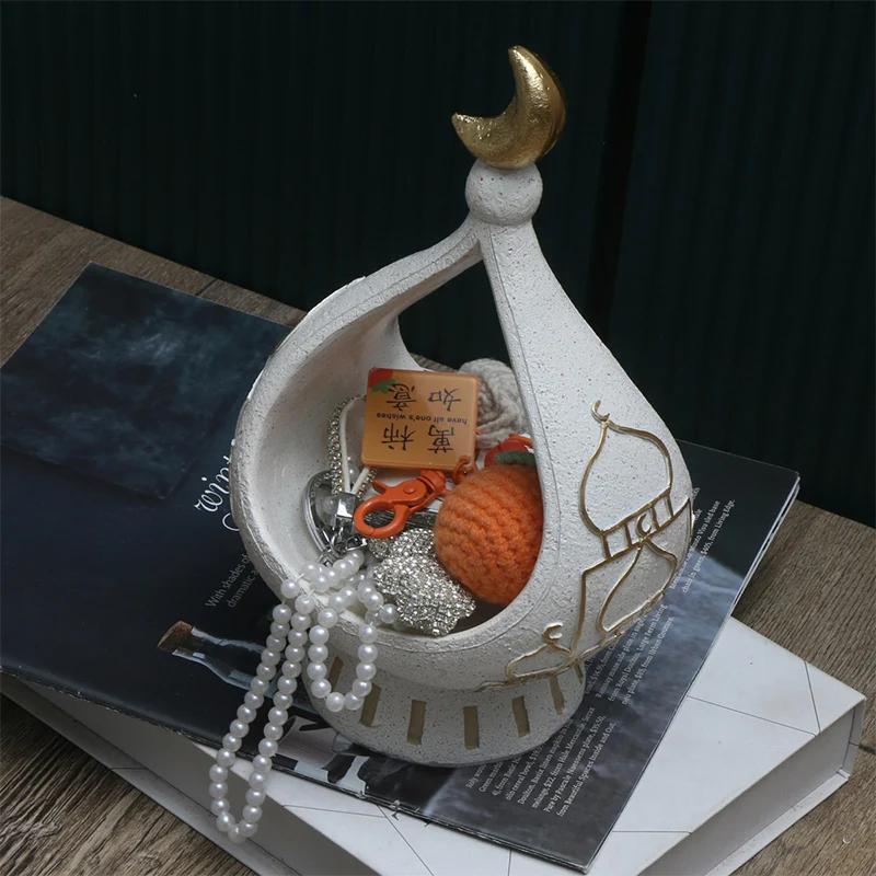 Funny Islamic Castle Resin Storage Ornament Architecture Ramadan Home Jewelry Keys Organizers Decorations Figurines Crafts Gifts