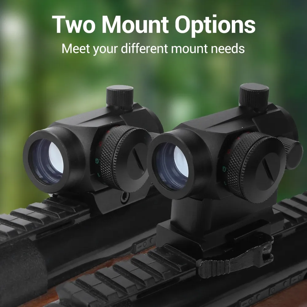 1x22mm Red Dot Sight 3 MOA Red Dot Scope Optical Sight Reflex Sight with QD Riser Mount Rifle Scope Hunting Airsofts Accessories