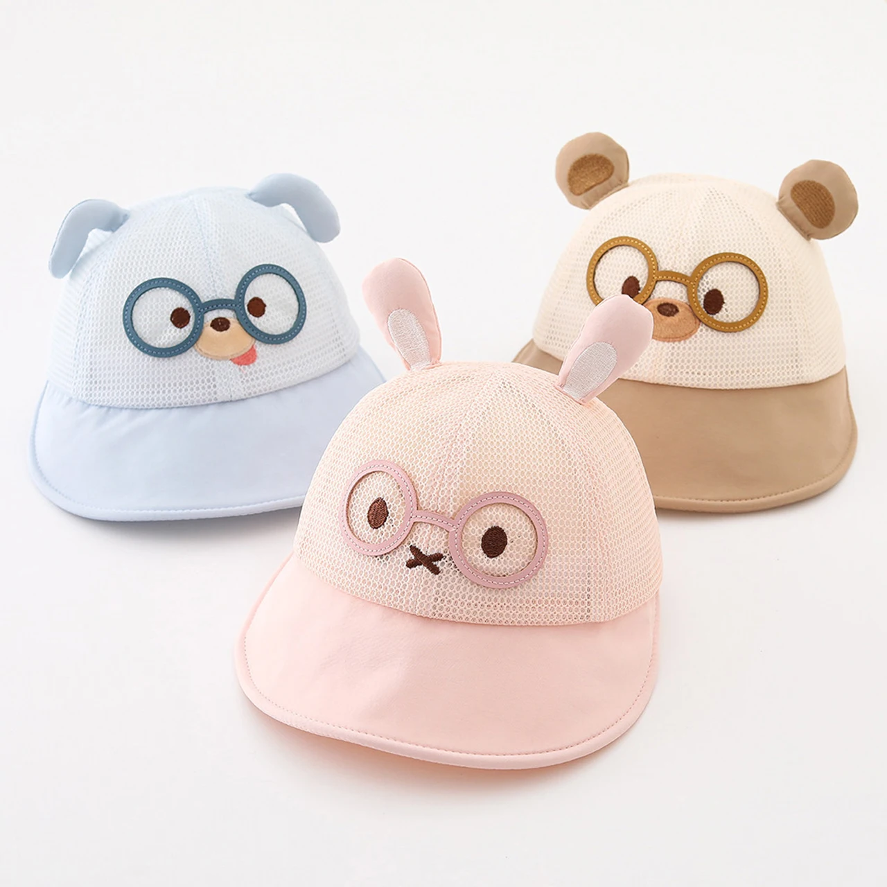 

Summer Baby Sun Hats Cute Cartoon Mesh Duckbill Cap 6-24Month Infants UV Protection Hat Boy Girl Kids Outing Sunscreen Visors