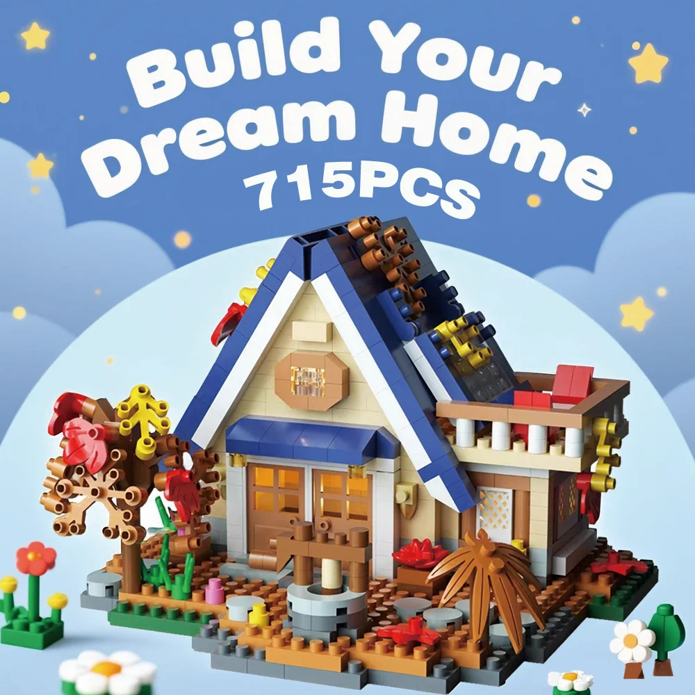 Set di blocchi da costruzione Dreamy Tree House - Kit modello fai da te in legno 3D, giocattolo puzzle creativo per bambini e adulti