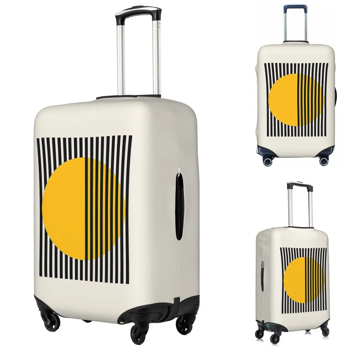 

Bauhaus Exhibition Print, Wall Art Yellow Circle Wall Dec Suitcase Cover Protection Elastic Travel Luggage Protector Covers