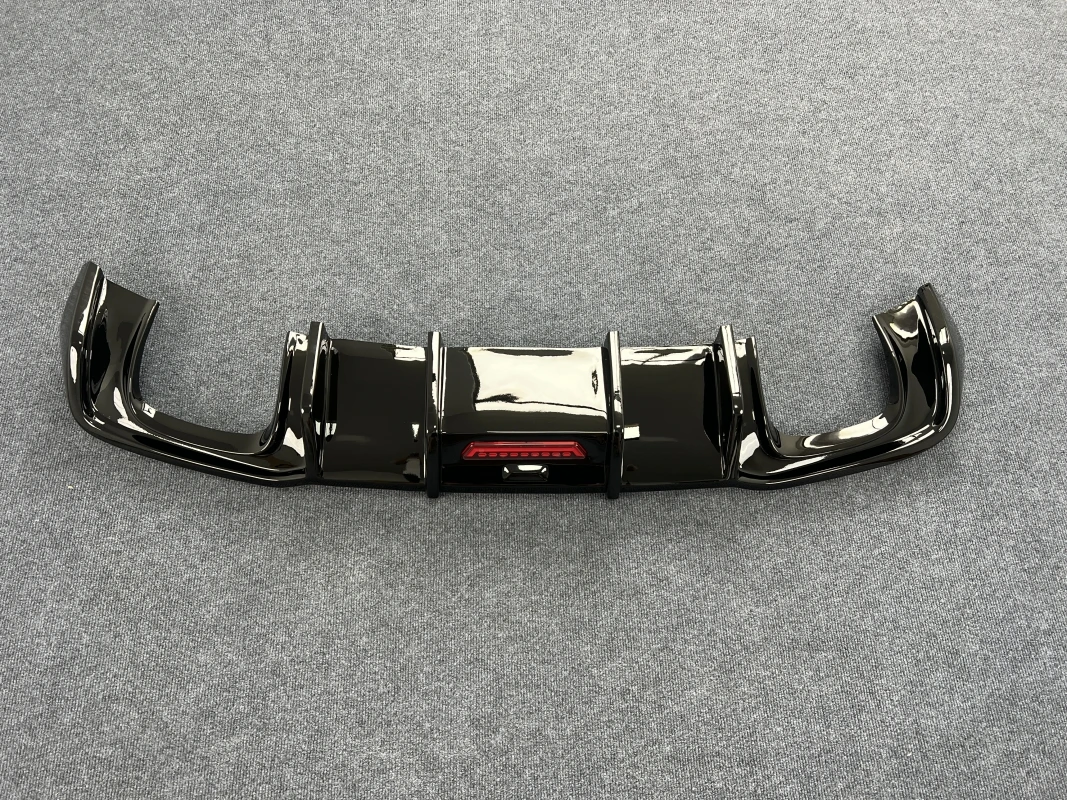 Achterbumper Lip Diffuser Voor Audi A3 S-Lijn S3 Hatchback Sedan (Niet Voor A3 Standaard) 2017-2020 Led Zwart Carbon Kleur/ABS - afbeelding 1