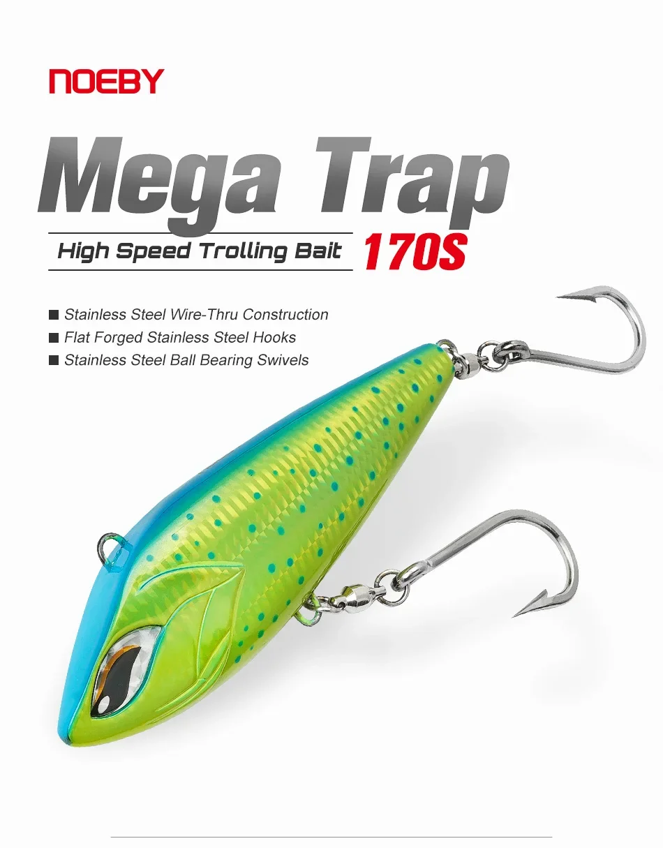 Noeby 1 Stück 170 mm 213 g sinkender Trolling-Köder: Perfekt zum Fangen von Thunfisch, Wahoo und Dorado beim Bootsangeln – Detail 1