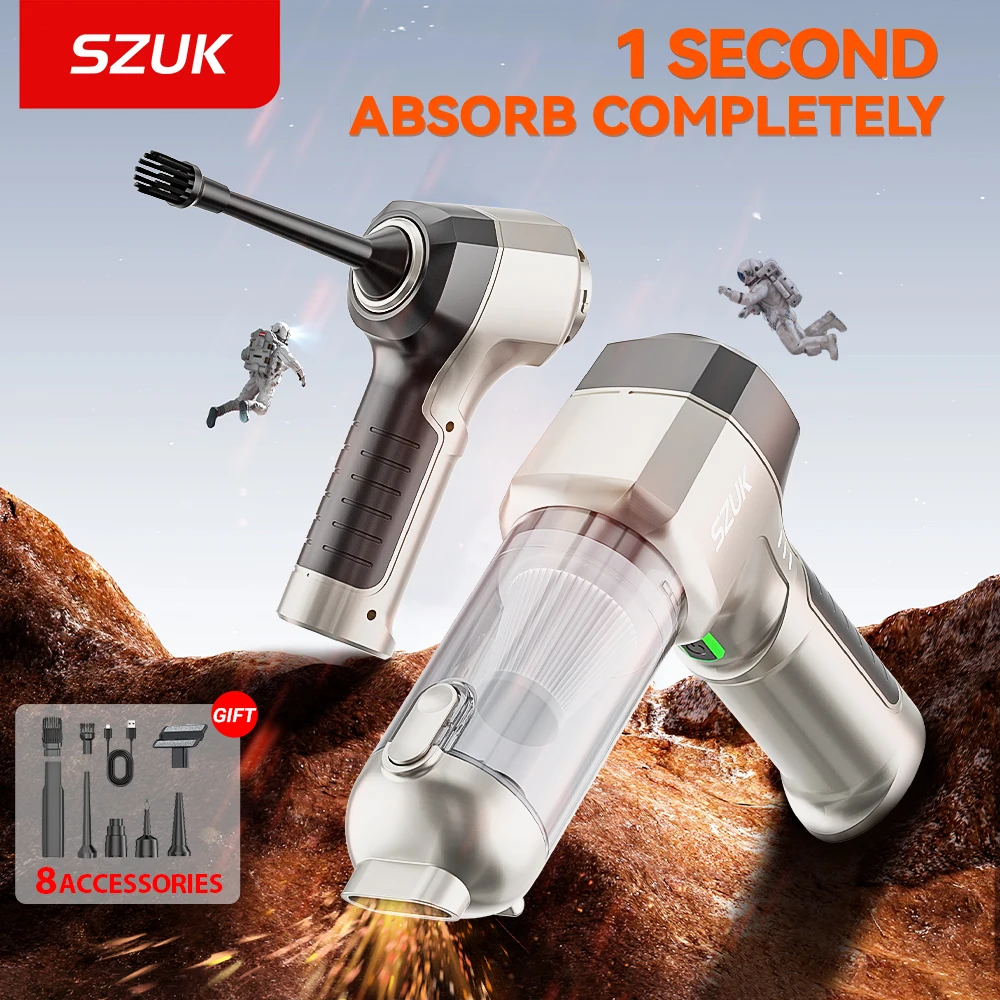 SZUK 9998700PA Car Vacuum Cleaner Strong Suction Cordless HandHeld Cleaning Machine Portable Blower Wireless Mini Vacuum Cleaner