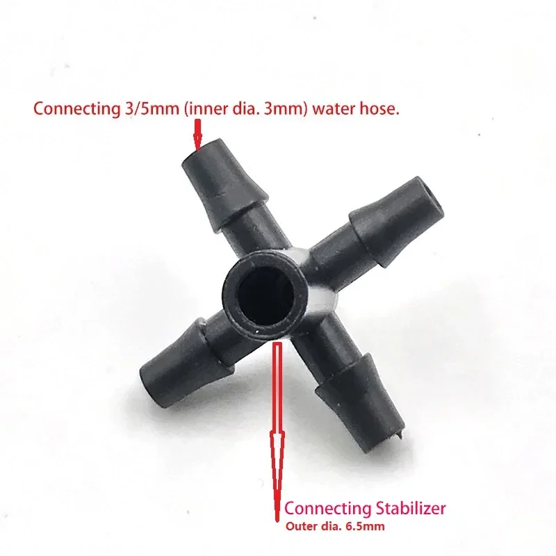 10Pcs/Lot Five-way Water Connectors Splitters Agricultural Irrigation Garden Lawn 3/5mm Water Hose Connector Irrigation System