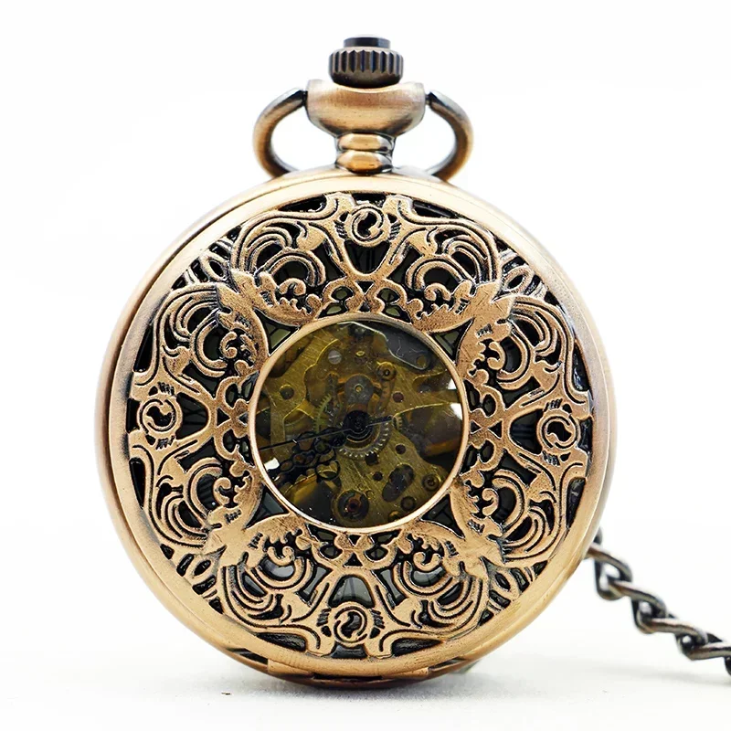 

Unique Fashion Personality Mechacnical Hand-winding Pocket Watches For Men Women Vintage Necklace Pendant with Chain Gifts