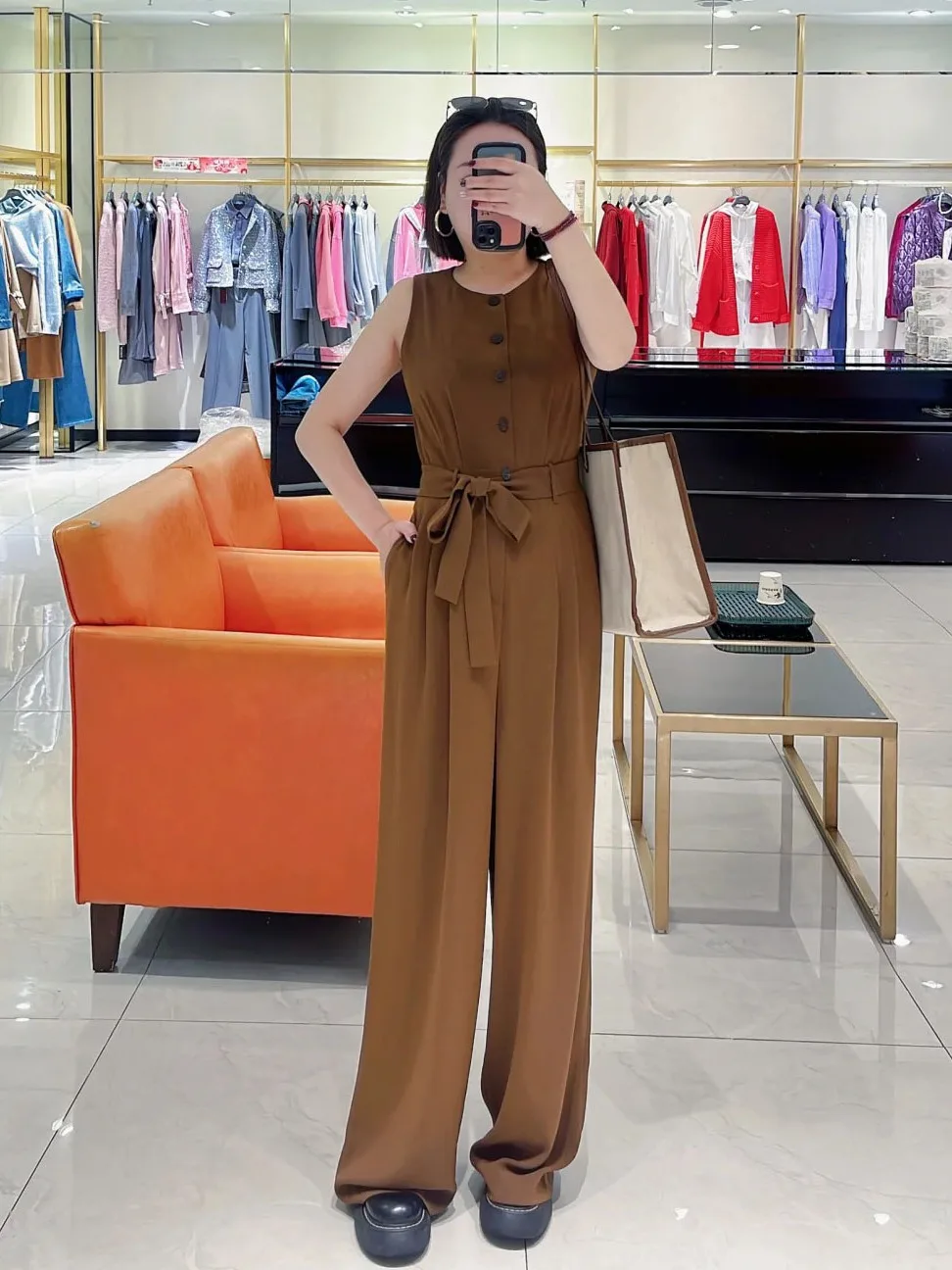 จั๊มสูทแฟชั่นลำลองสำหรับเดินทาง ทรงขากว้างเอวสูง รุ่นใหม่ปี 2025 สไตล์ทันสมัยสำหรับผู้หญิง
