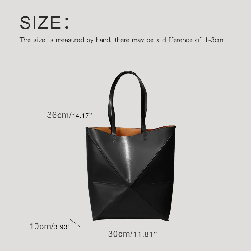 Classic Puzzle Fold Tote Bags For Women Luxury Designer Handbag Purse 2024 New In PU Splicing Top Handle Large Capacity Shoulder