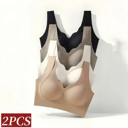 2Pcs/Set Seamless Bras For Women Padded Underwear Wireless Bralette Breathable No Steel Ring Fitness Underwear Sexy Lingerie